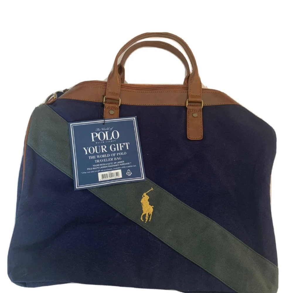 NWT Polo Ralph Lauren Weekender Traveler Canvas Bag Durable  18”x14.5x